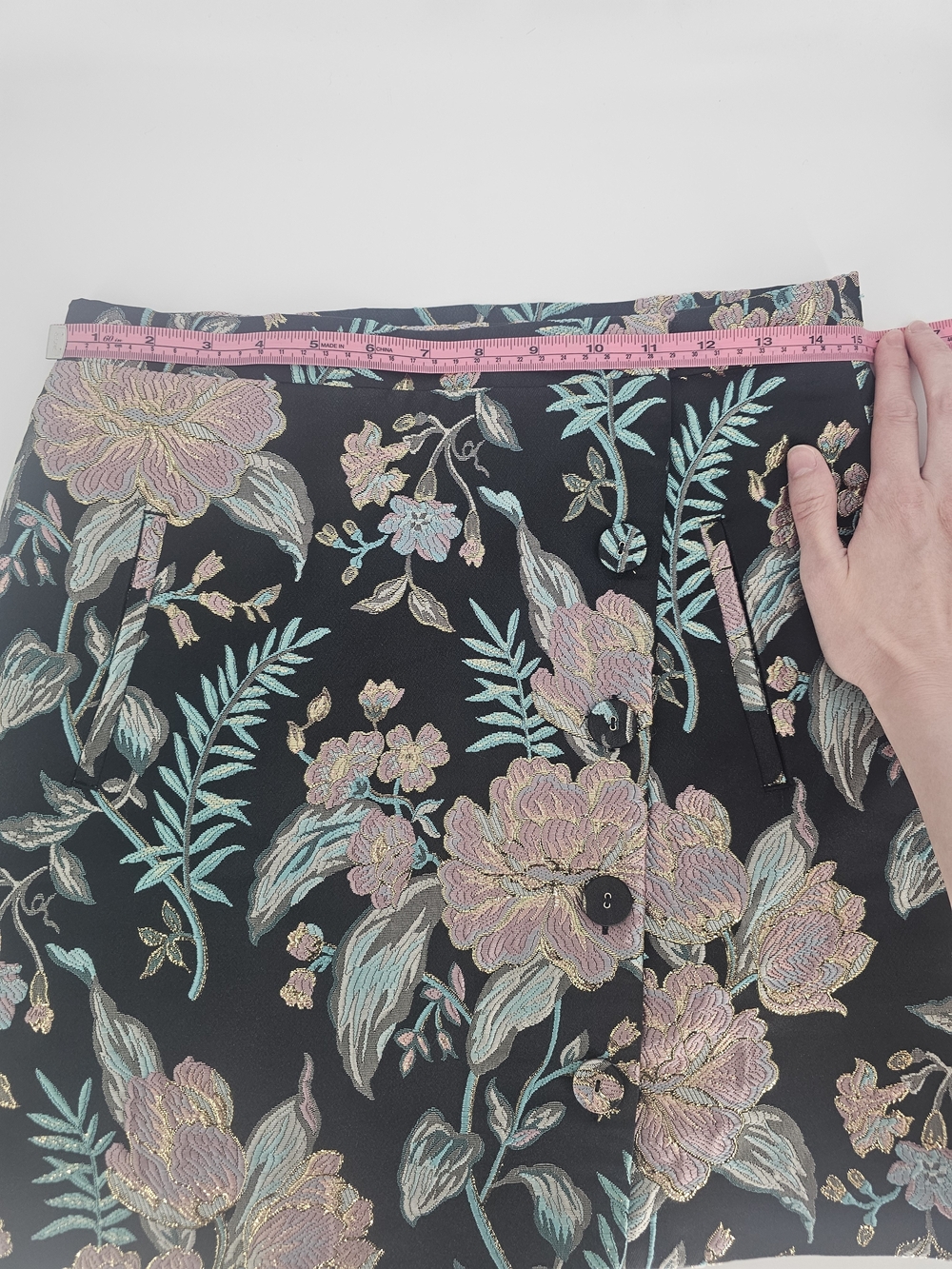 Willow & Clay Floral Jacquard Mini Skirt Cottagecore Tapestry Brocade - Picture 5 of 6